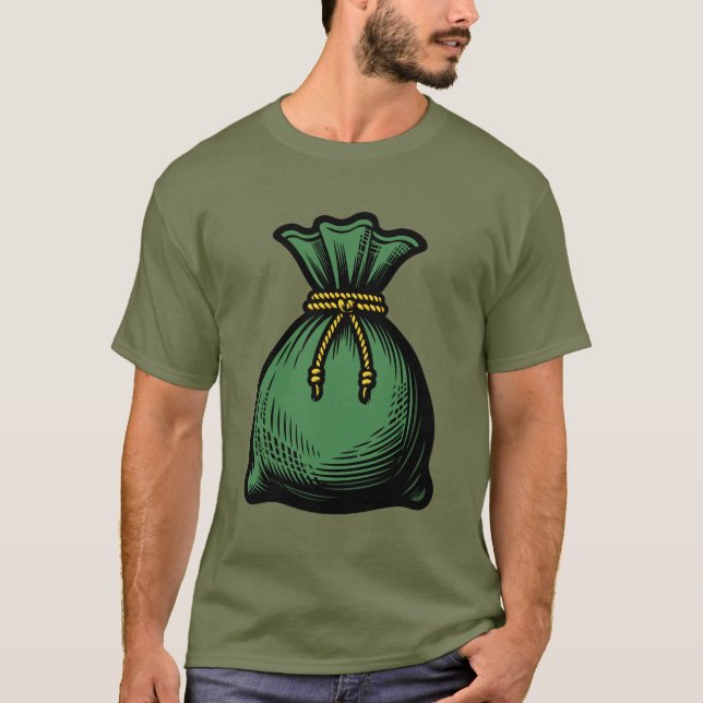 Camiseta Saco de Dinheiro Verde (Frente)