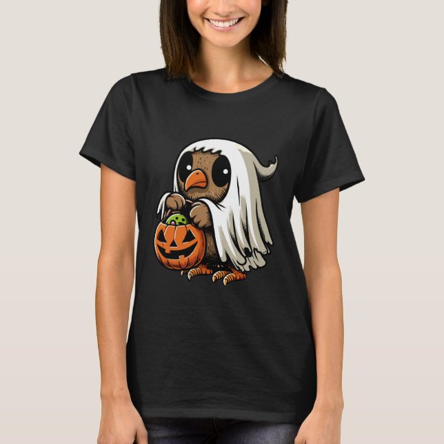 Camiseta Saco de Doces Assustador de Pássaro Kiwi do Hallow (Frente)