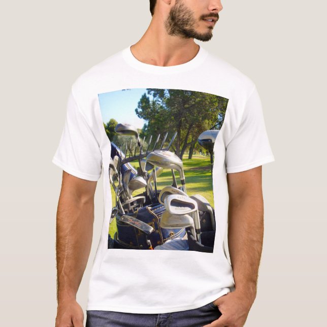 Camiseta Saco De Galos De Golfe, T-shirt, (Frente)