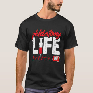 Camiseta Saco de Sangue Flebotomia Vida Flebotomista Homens
