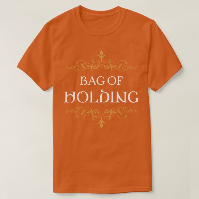 Camiseta Saco de Segurar Tabletop RPG Addicto (Frente do Design)