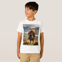 Saco de Vaca do Land da Escócia, Kids Tshirt