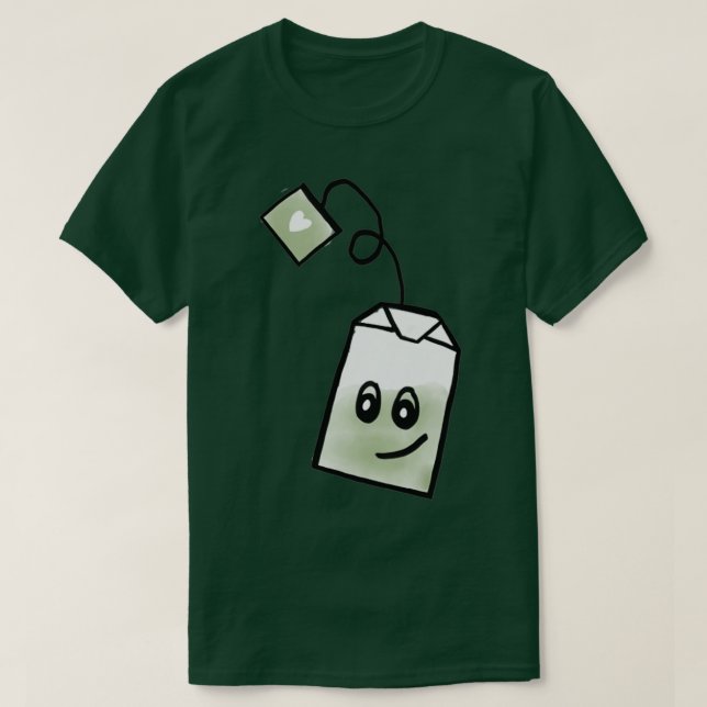 Camiseta Saco verde do chá 2 (Frente do Design)