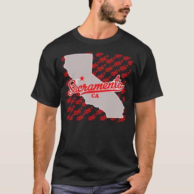 Camiseta sacramento,Ca (916) — T-Shirt (Frente)