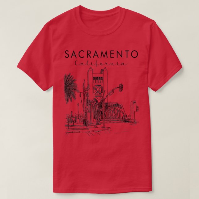 Camiseta Sacramento California State Viajando Sacramento T (Frente do Design)