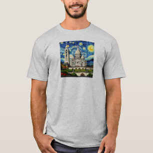 Camiseta Sacre-Coeur Paris França Noite Estrelada