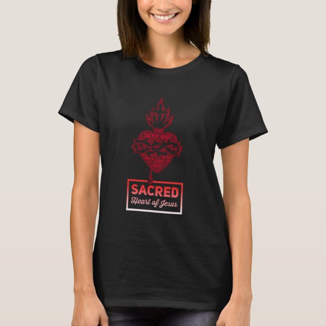 Camiseta Sacred Heart Of Jesus Traditional Catholic (Frente)