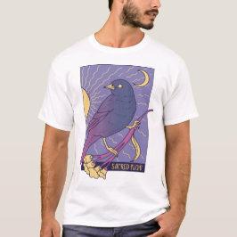 Camiseta Sacred Whimsical Bird with Crescent Moon