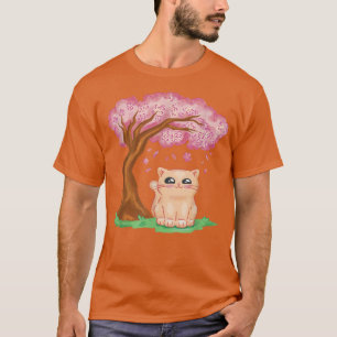 Camiseta Sacri Cherry Blossom Kitten Kitten Japonês Ka