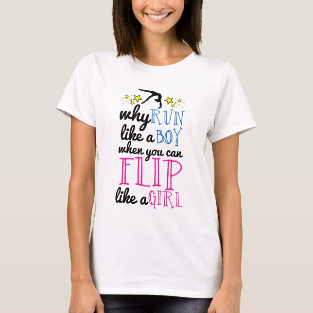 Camiseta Sacudir como uma ginástica da menina (Frente)