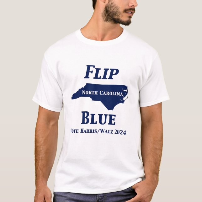 Camiseta Sacudir da Carolina do Norte Blue em 2024 (Frente)