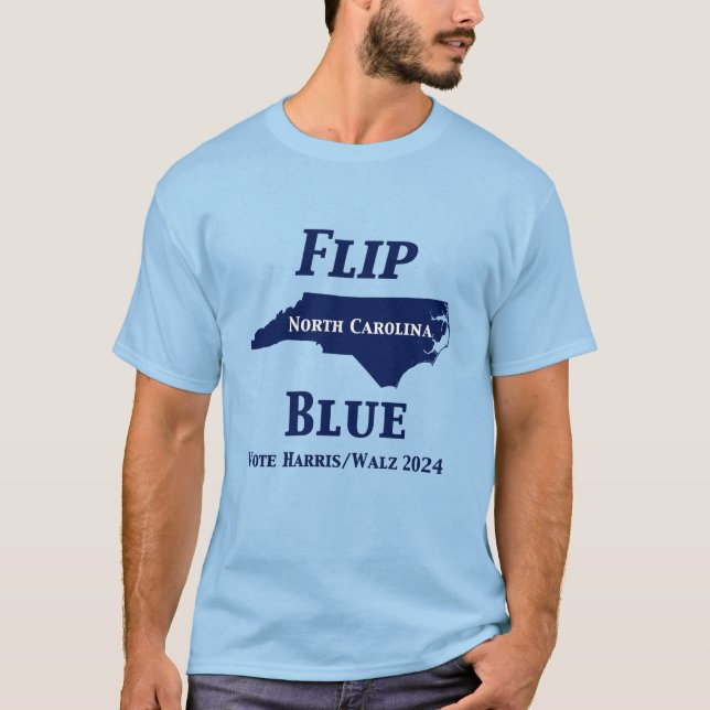 Camiseta Sacudir da Carolina do Norte Blue em 2024 (Frente)