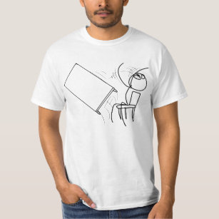 Camiseta Sacudir da mesa que lança a cara Meme da raiva