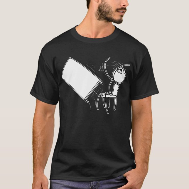 Camiseta Sacudir da mesa que lança a cara Meme da raiva (Frente)