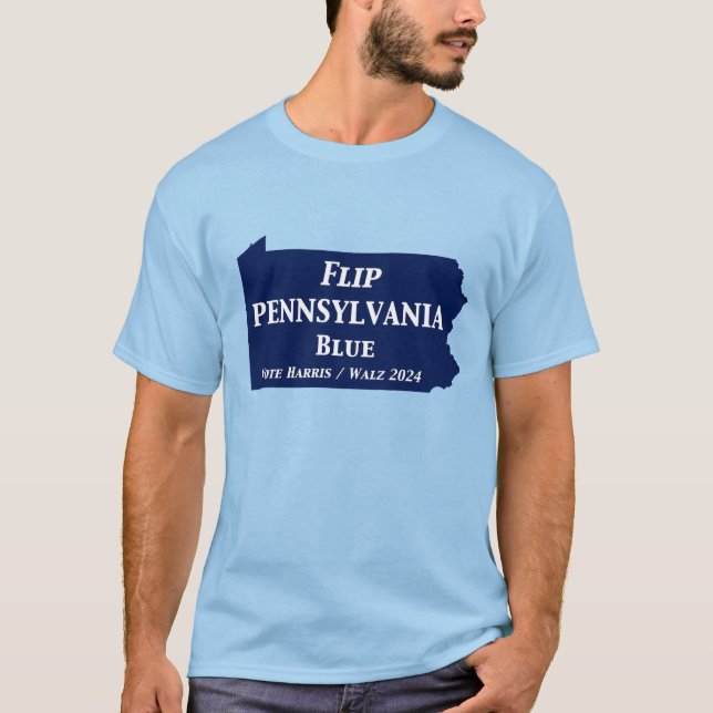 Camiseta Sacudir da Pensilvânia Blue em 2024 (Frente)