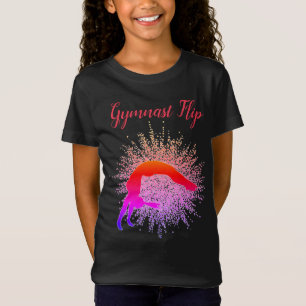 Camiseta "Sacudir de ginástica" Meninas Ginástica Vermelha