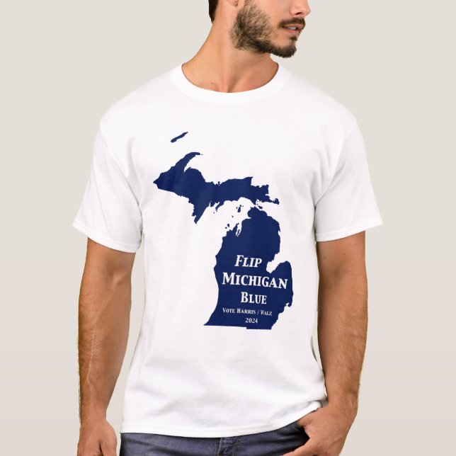 Camiseta Sacudir Michigan Blue em 2024 (Frente)