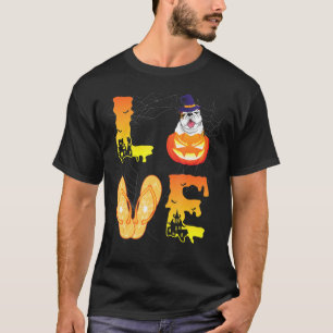 Camiseta Sacudir Moon Flop Spider Pumpkin Inglês Buldogue L