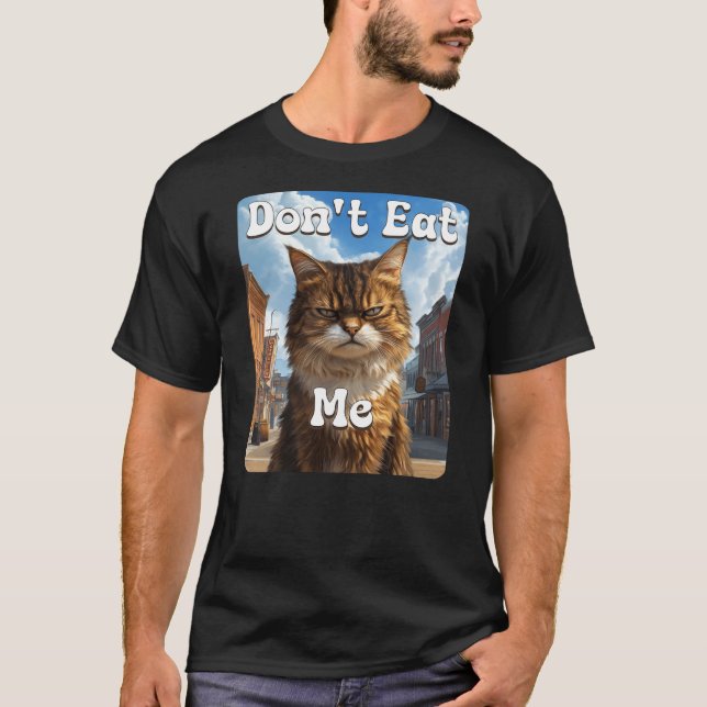 Camiseta Sad Cat Resistance 'Don't Eat Me' Advocacy (Frente)