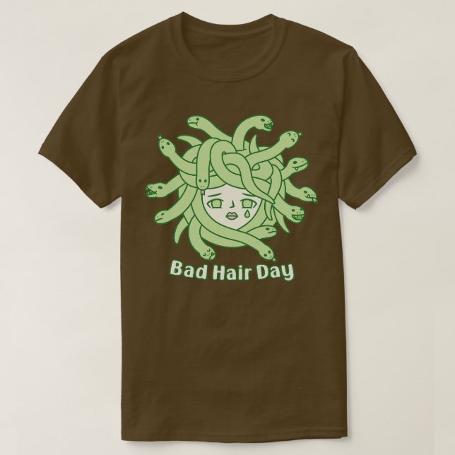 Camiseta Sad Medusa Cobra Cabelo Mau Engraçado (Frente do Design)