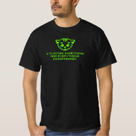 Camiseta Sad Pixel Cat Clicou Em Algo Engraçado Programador