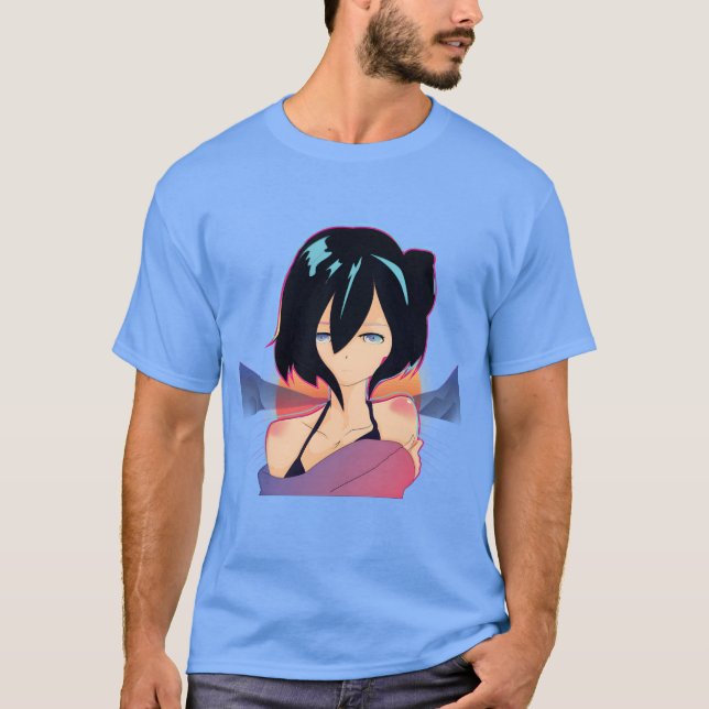 Camiseta Sad Waifu Anime Girl Kawaii Otaku Anime Waifu funn (Frente)
