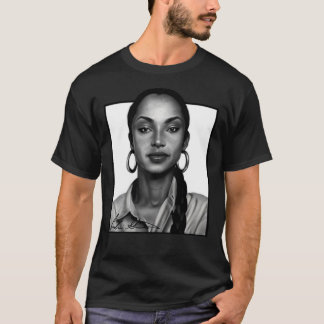 Camiseta Sade Salem, Retrato Preto e Branco Clássico T-Sh