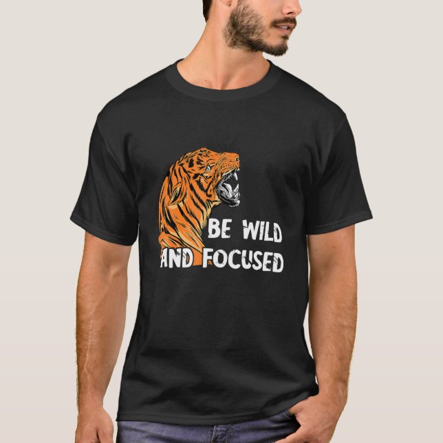 Camiseta Saf Africano Do Tigre De Bengala Selvagem E Concen (Frente)