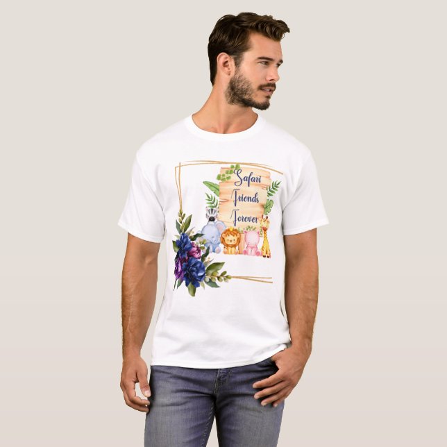 Camiseta Safari Amigos para Sempre (Frente Completa)