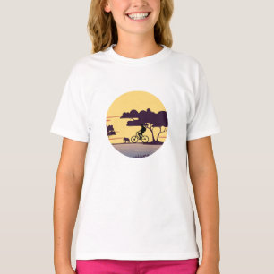 Camiseta Safari Bike Ride at Sunset - Ciclista e elefante