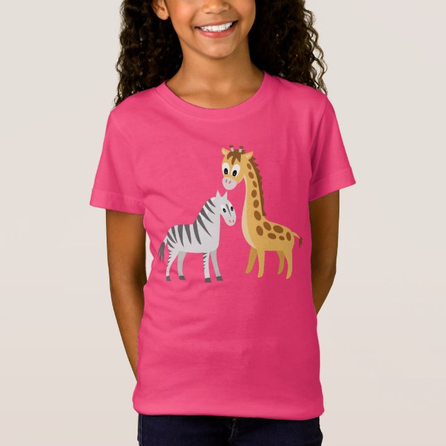 Camiseta Safari bonito do africano do girafa e da zebra dos (Frente)
