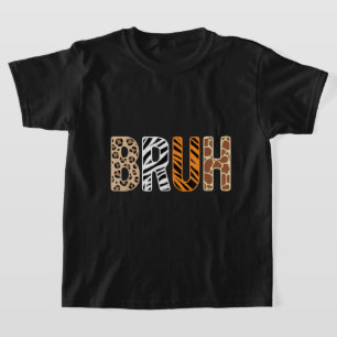 Camiseta Safari Bruh Meme Animal Print Wildlife Design