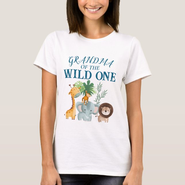 Camiseta Safari Grandma of the Wild one Shirt  (Frente)