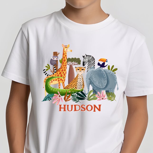 Camiseta Safari jungle animals boy birthday (Criador carregado)