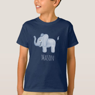Camiseta Safari, o Elefante Azul Safari, com Nome