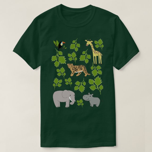 Camiseta Safari Willife Watch tucano girafa leopardo (Frente do Design)