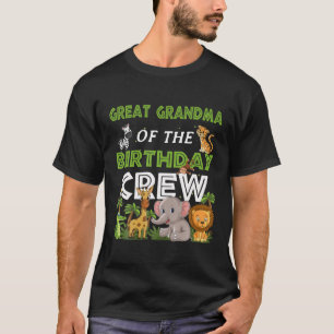 Camiseta Safari Zoo Animals Great Grandma Birthday Crew Saf