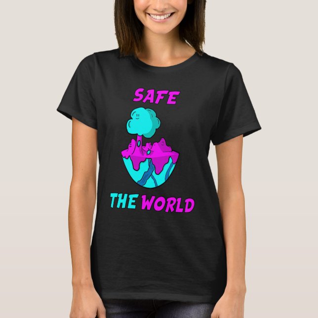 Camiseta Safe the world youth fantasy green mother earth (Frente)