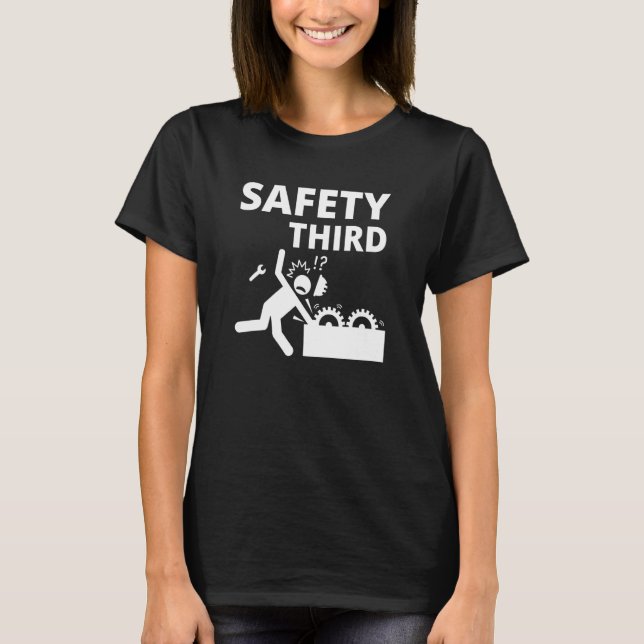 Camiseta Safety Third  Construction Gears Work Accident Mac (Frente)