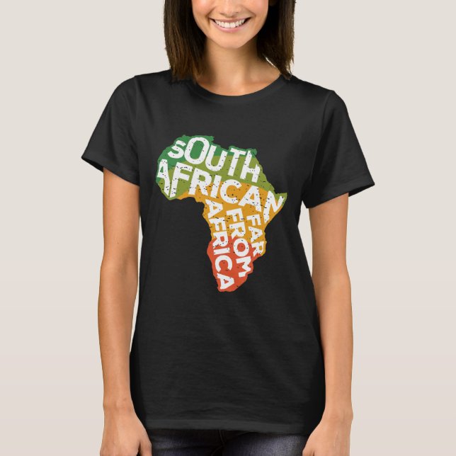 Camiseta Saffa Sul-Africana Longe De África ExPat Engraçado (Frente)