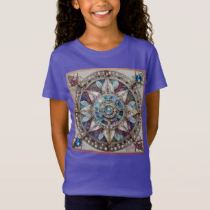 Camiseta Safiras Rosa e Azul Diamantes Pérolas Mandala