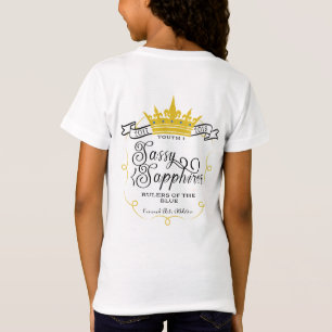 Camiseta SAFIRAS SASSY: Logotipo do oficial 17-18 no branco