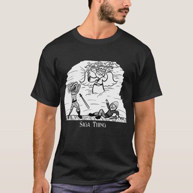 Camiseta Saga de Bard (o rei Olaf salva a festa de Raknar) (Frente)