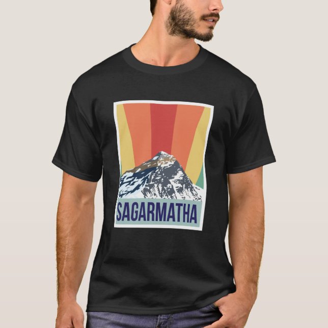 Camiseta Sagarmatha Mountains Retro National Park Tibet Nep (Frente)