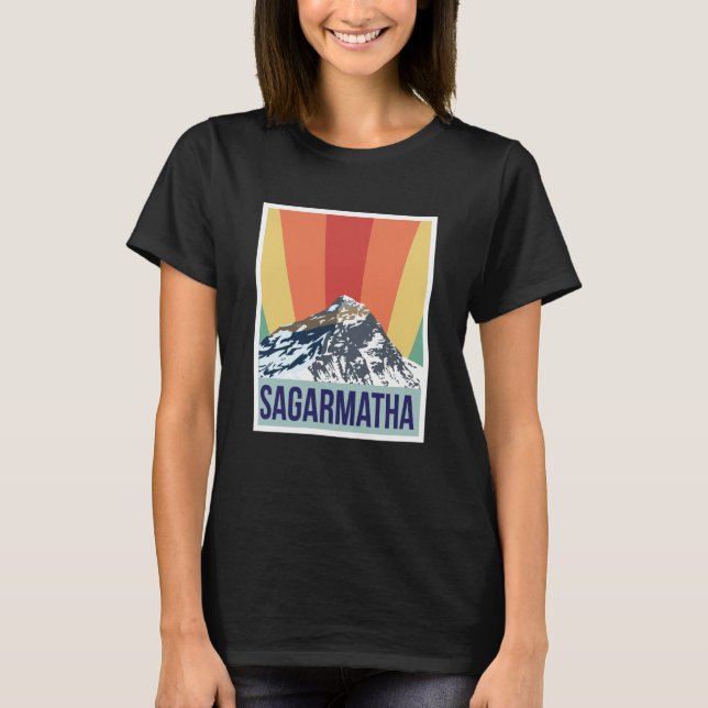 Camiseta Sagarmatha Mountains Retro National Park Tibet Nep (Frente)