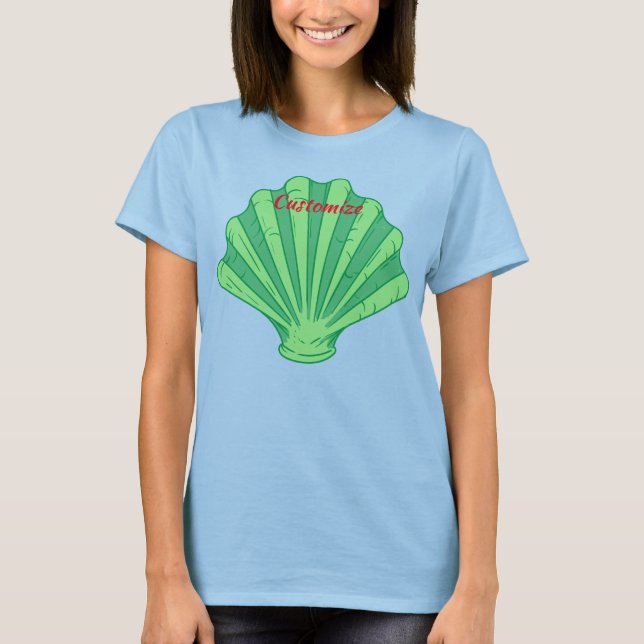Camiseta Sage Green Scallop Shell Thunder_Cove (Frente)