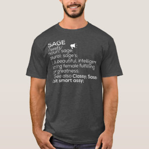Camiseta Sage Name Sage Definition Sage Nome da Mulher Sage