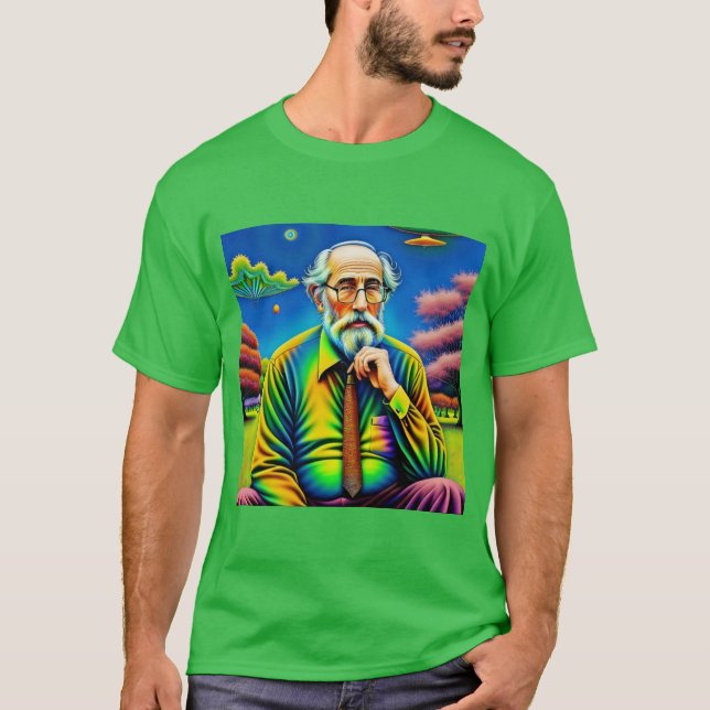 Camiseta Sage Surreal, Contemplação Idosa (Frente)