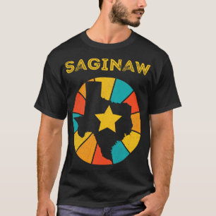 Camiseta Saginaw Texas Vintage angustiou Souvenir 1
