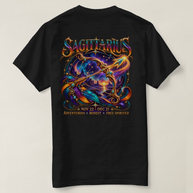 Camiseta Sagitário (Verso do Design)